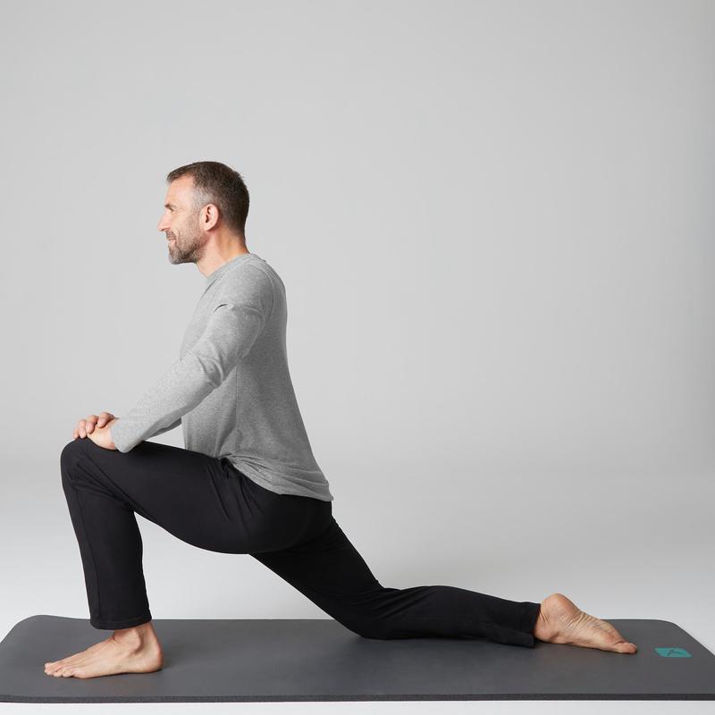 Erkek Mavi Gri Uzun Kollu Tisort Gym Pilates 100 Domyos By Decathlon