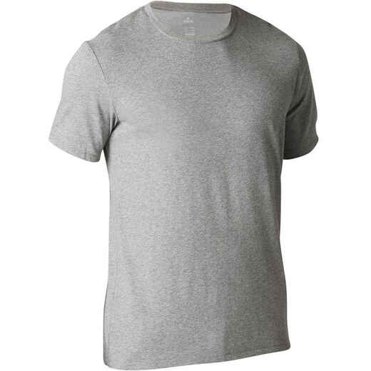 
      Pánske tričko 500 Regular na cvičenie svetlosivé melírované
  