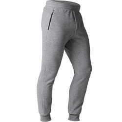 500 Slim-Fit Gentle Gym & Pilates Zip-Up Bottoms - Light Grey