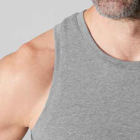 500 Pilates and Gentle Gym Tank Top - Mottled Light Grey