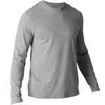 Domyos Shirt lange mouwen voor pilates en lichte gym heren 100 regular fit grijs