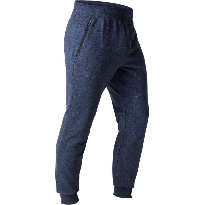 MAN GYM, PILATES COLD WEATHER APPAREL Activewear - 500 Slim Gym Bottoms - Blue NYAMBA - Men