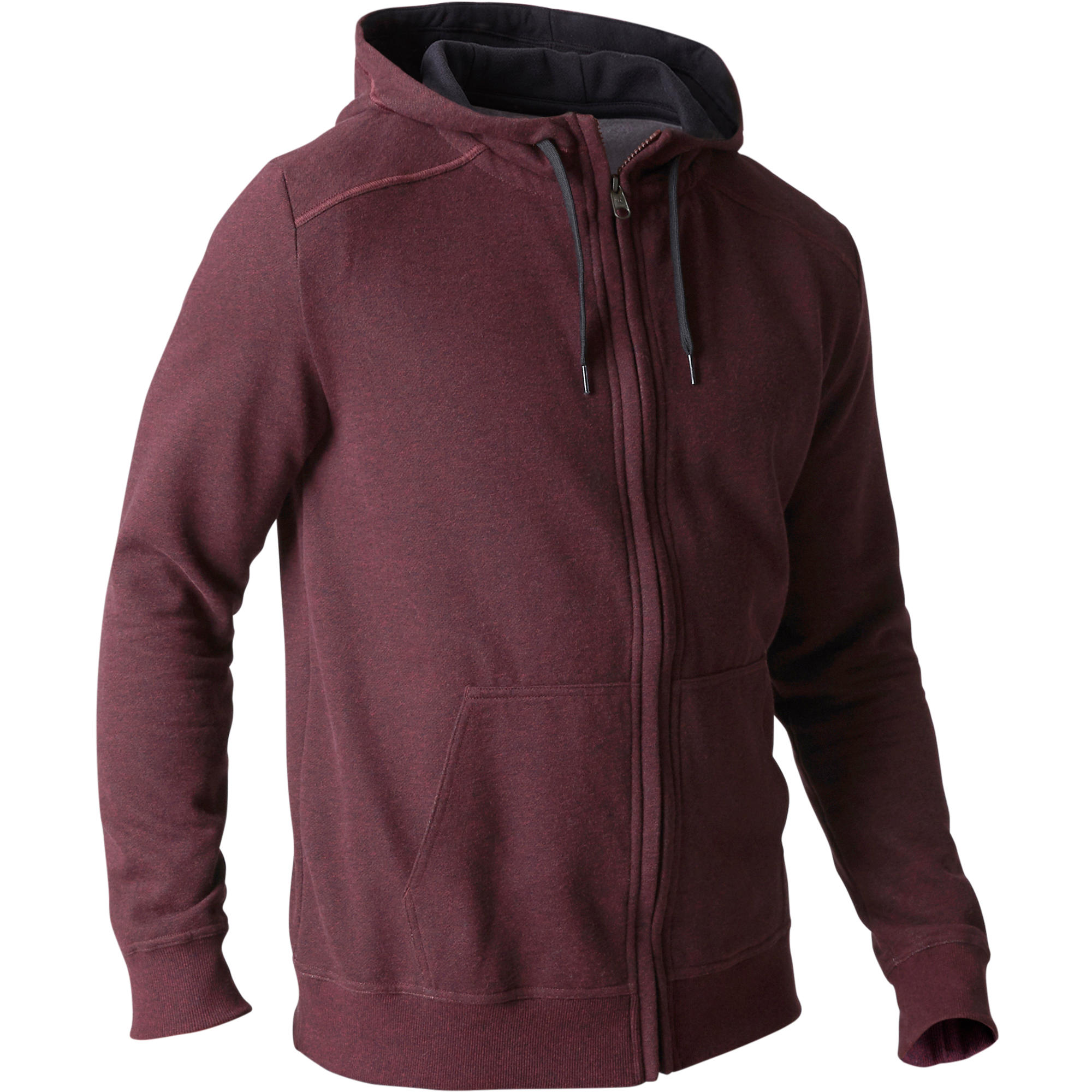 Mens Gym Jacket Hooded Warm Fleece 900 Burgundy
