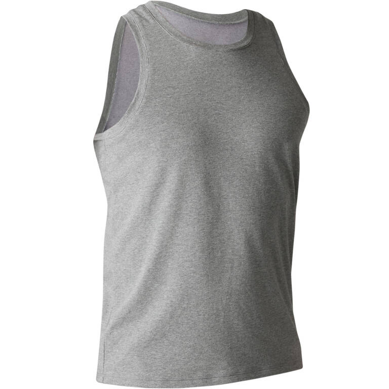 500 Pilates and Gentle Gym Tank Top - Mottled Light Grey