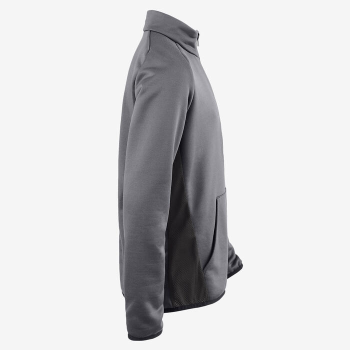 Sudadera Chándal Gimnasia Domyos S500 Con Cremallera Y Cuello Niño Burdeos Negro Domyos Decathlon