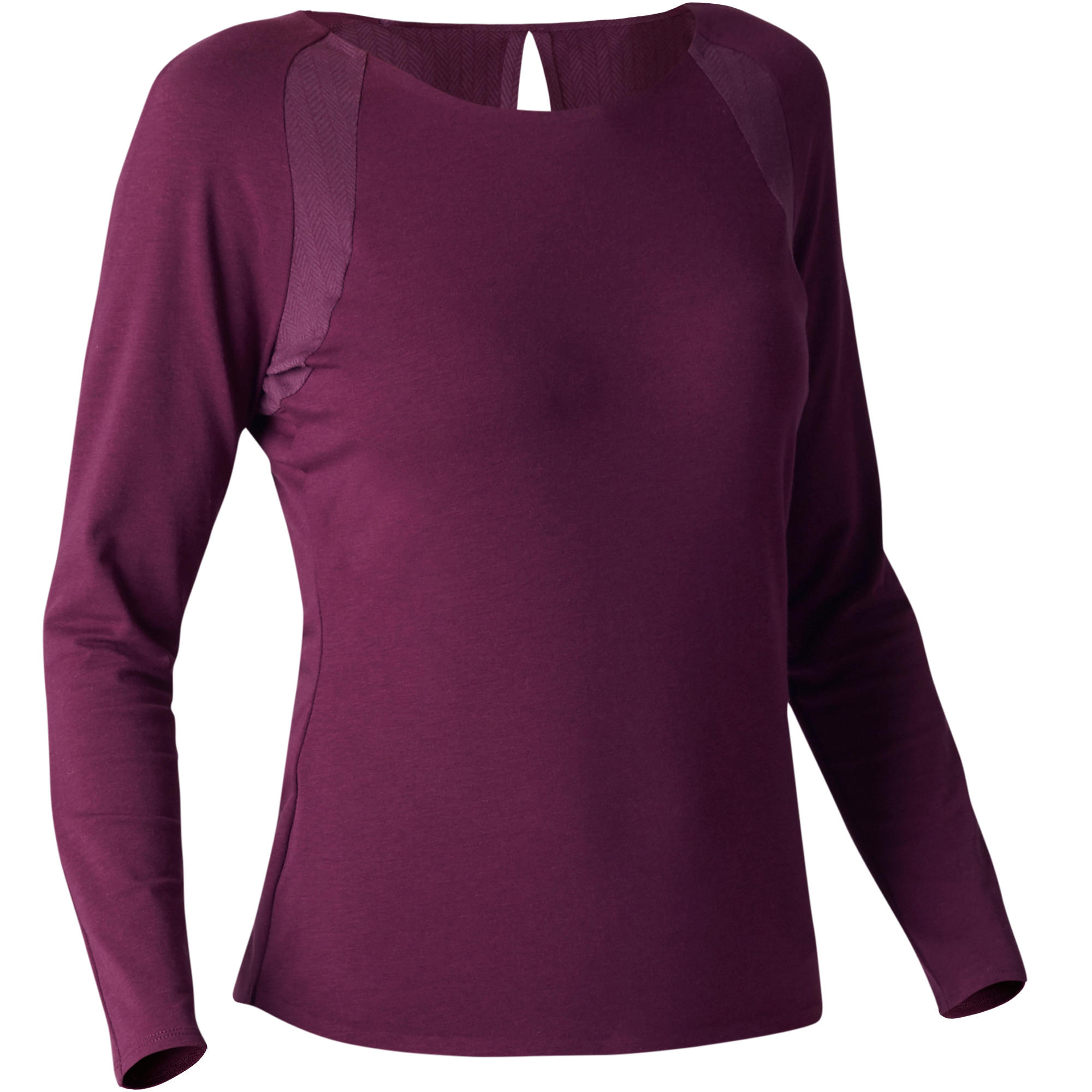 Domyos Dames T-shirt 900 met lange mouwen voor gym, stretching en pilates paars