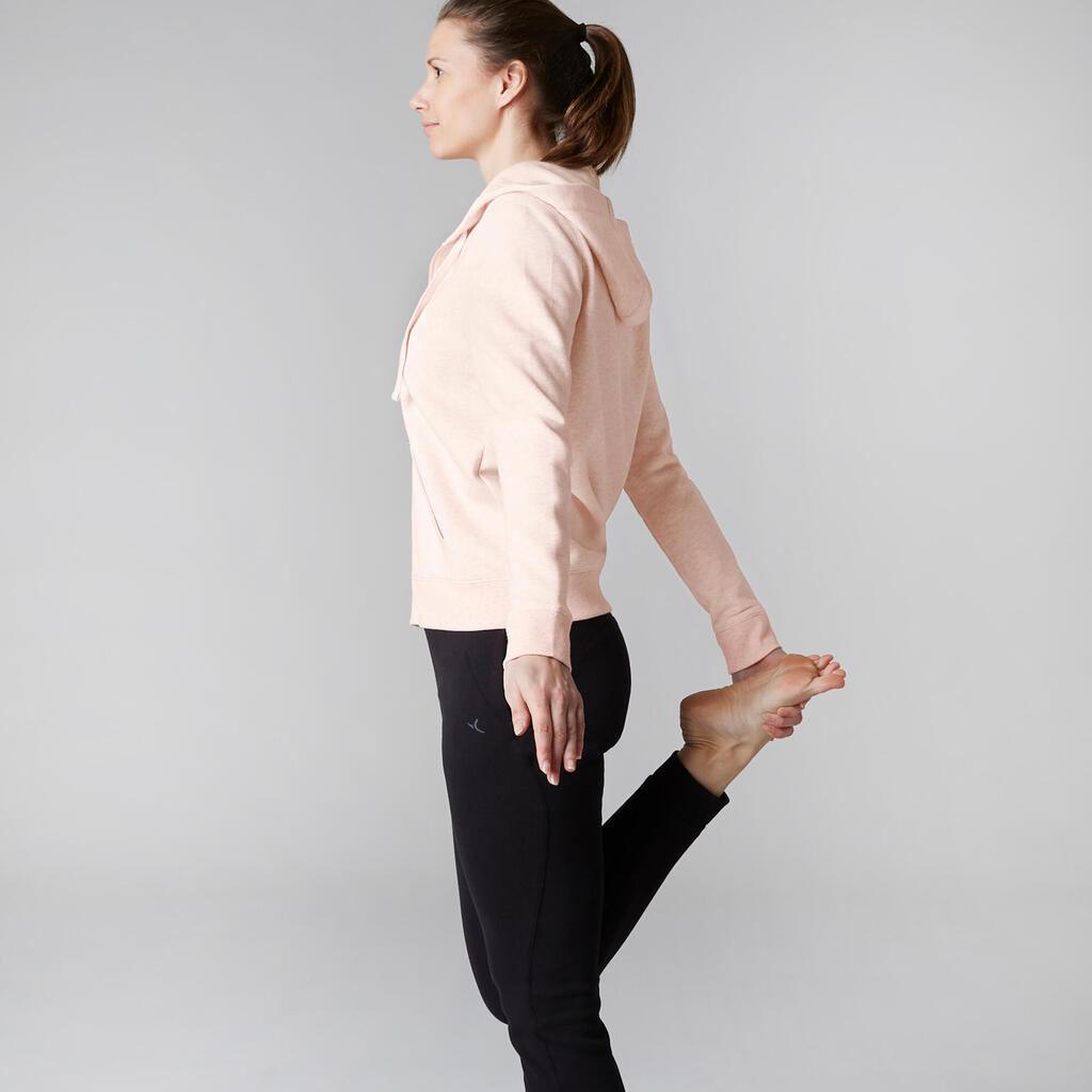 Kapuzenjacke 520 Gym Stretching Damen rosameliert