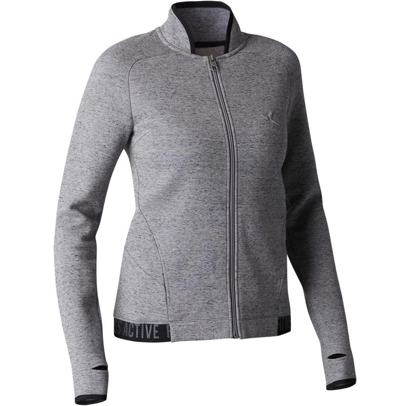 900 Women's Stretching Jacket Grey Decathlon