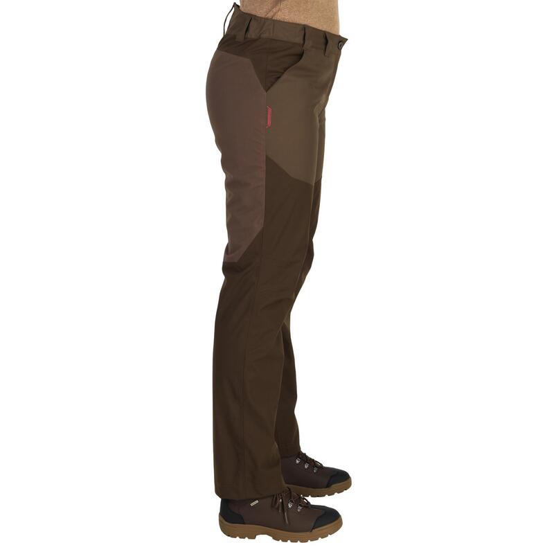 Pantalon De Caza Mujer Solognac 500 Impermeable Reforzado Marron