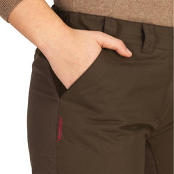 Pantaloni impermeabili caccia donna 500 marroni SOLOGNAC | DECATHLON
