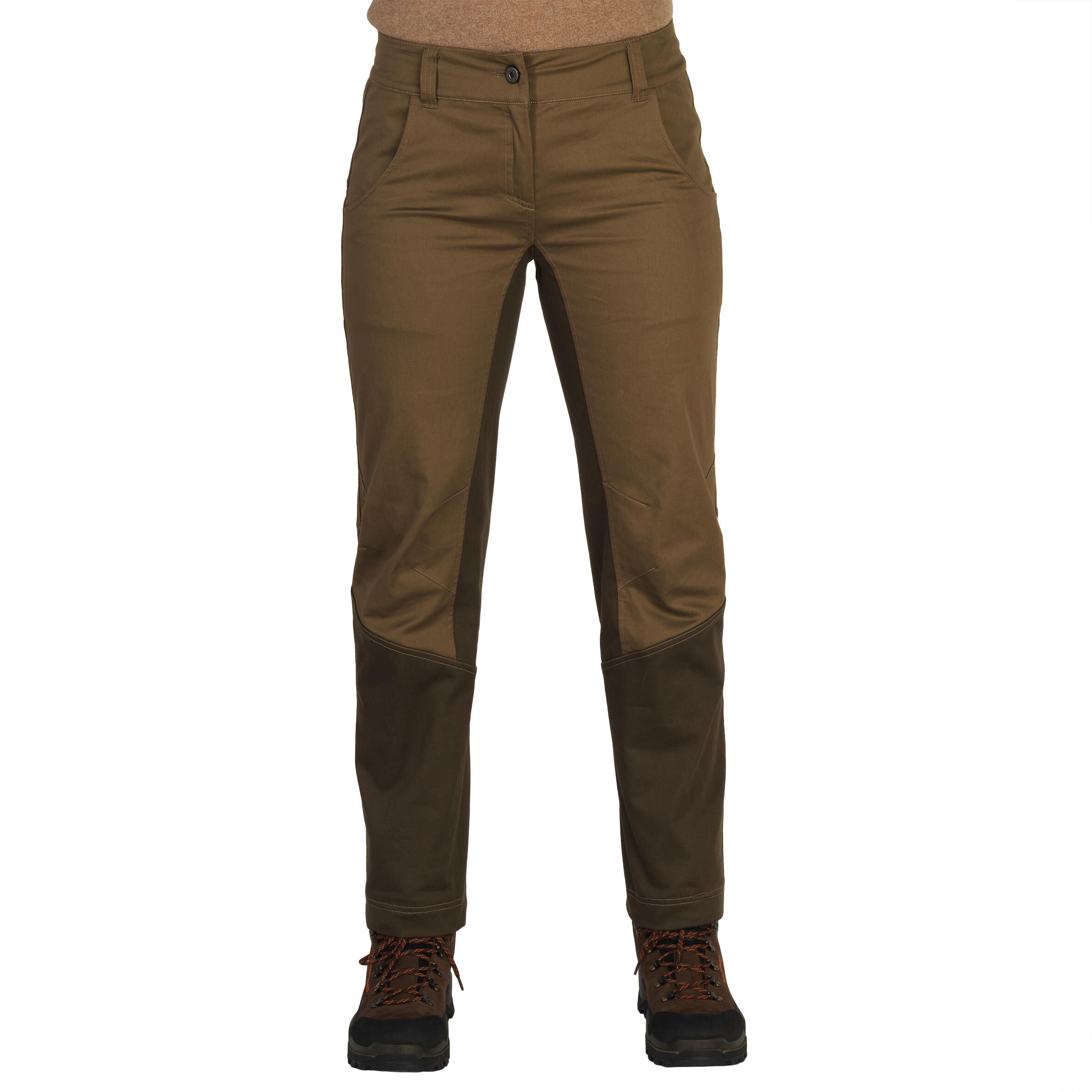 SOLOGNAC WOMEN'S BREATHABLE HUNTING TROUSERS 500 BROWN