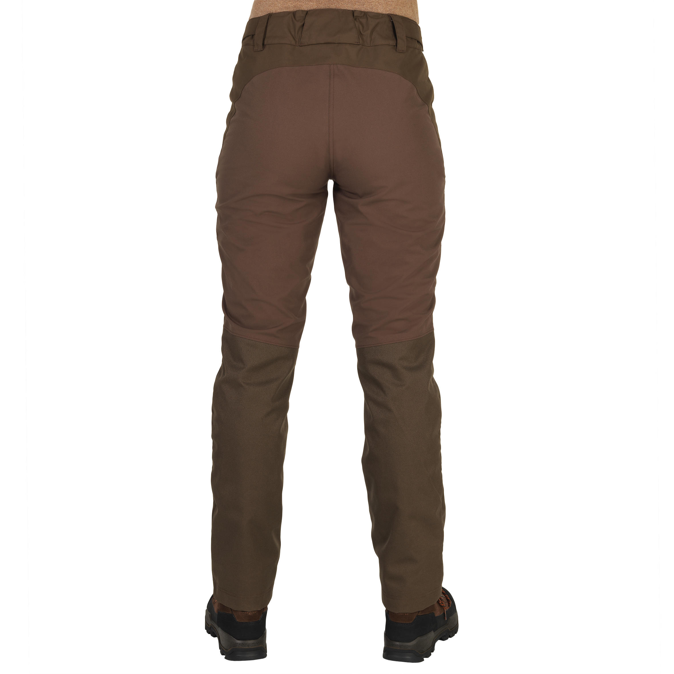 Pantalon De Caza Mujer Solognac Supertrak 500 Impermeable Resistente Marron 2/8