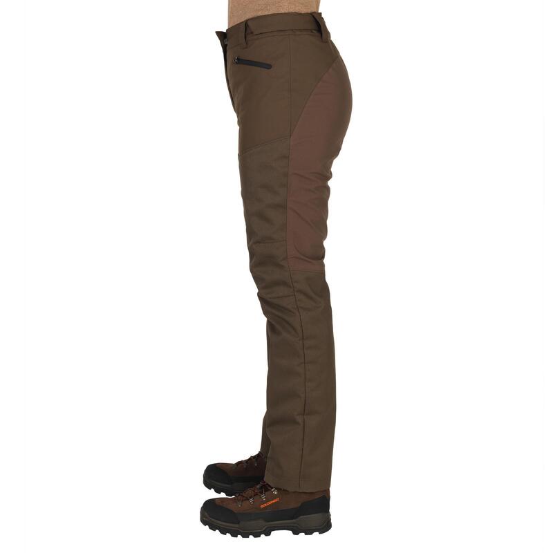 Pantalon De Caza Mujer Solognac Supertrak 500 Impermeable Resistente Marron