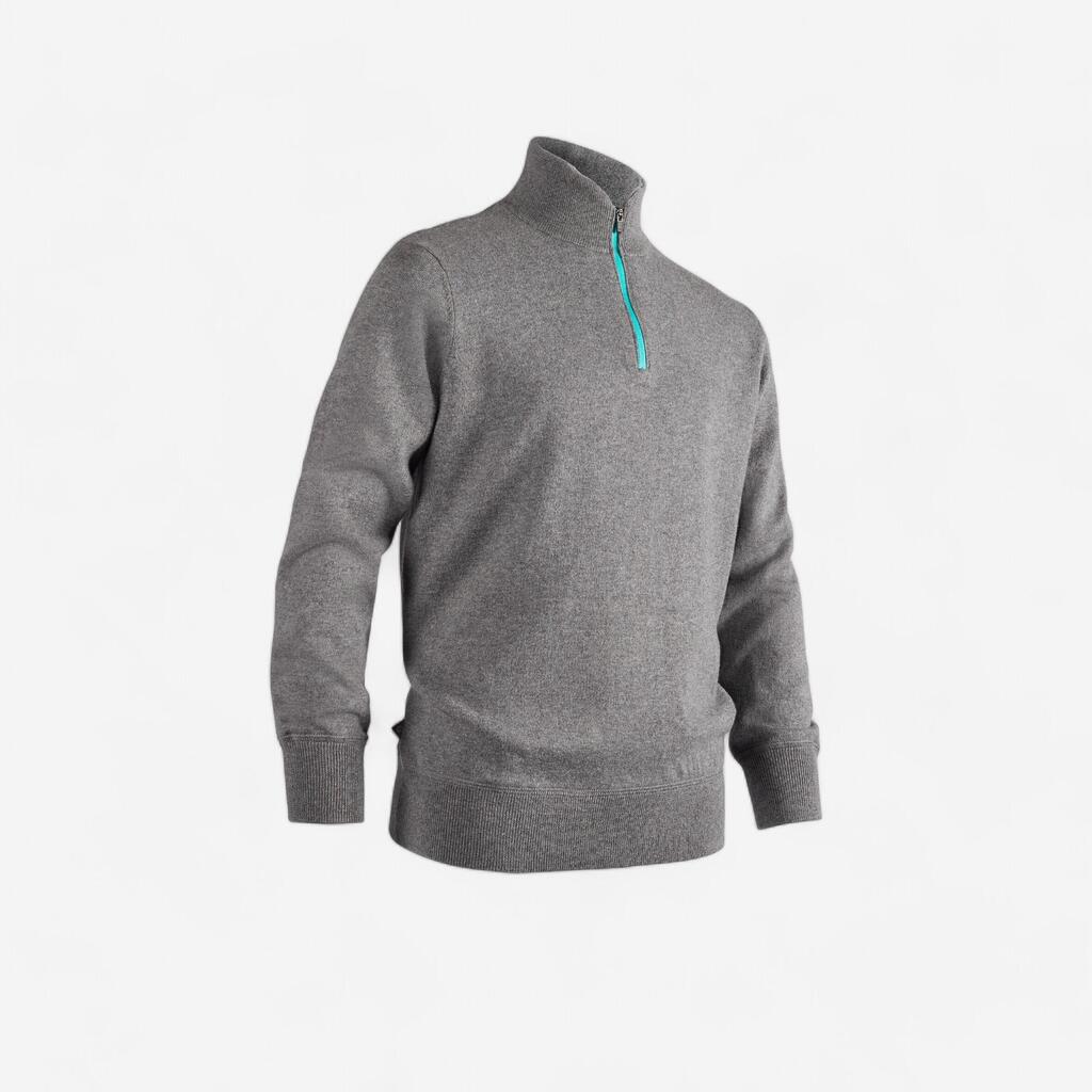 Grey kids' windproof golf pullover