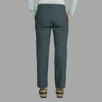 Women’s TREK 100 mountain trekking convertible trousers - dark grey