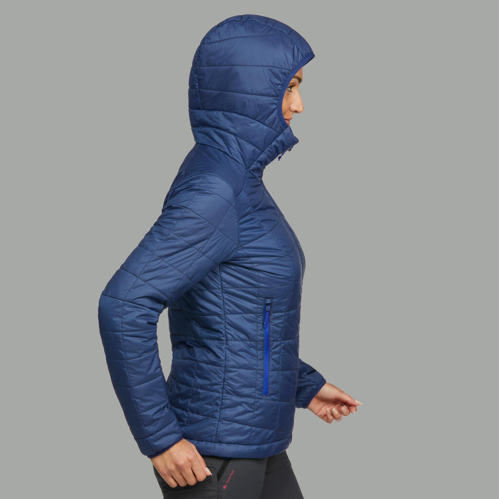 CHAQUETA TREKKING MUJER TREK100 AZUL