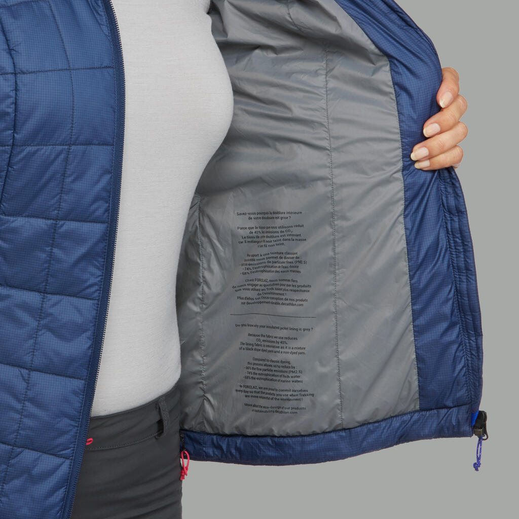 CHAQUETA TREKKING MUJER TREK100 AZUL