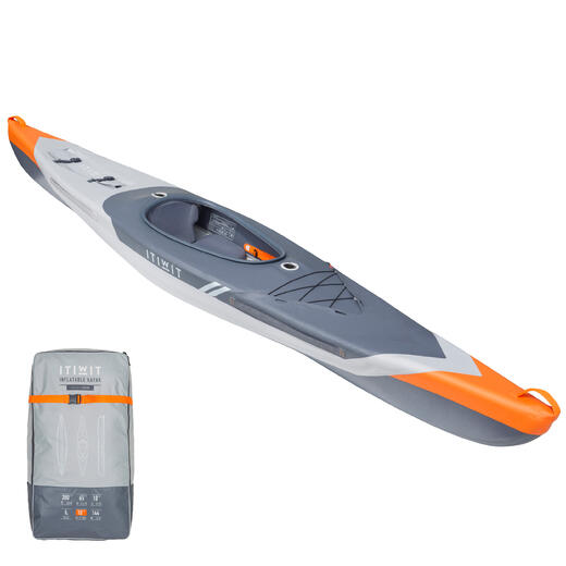Kayak gonflable Drop Stitch haute pression 1 place - X 500 gris/orange