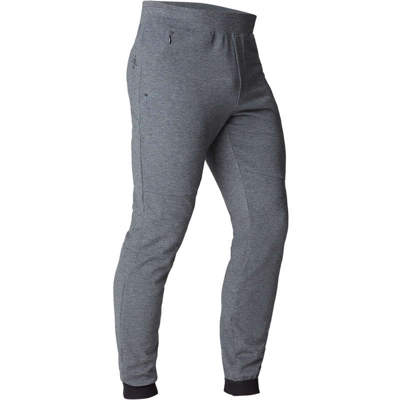 DOMYOS 560 Slim-Fit Gym Stretching Bottoms - Dark Grey...