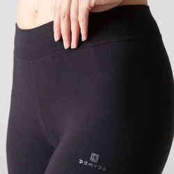 Women's Slim-Fit Fitness Leggings Fit+ 500 - Black