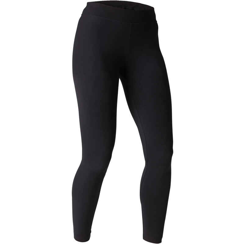 Women's Slim-Fit Fitness Leggings Fit+ 500 - Black