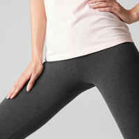 Women's Slim-Fit Fitness Leggings 100 - Mottled Dark Grey