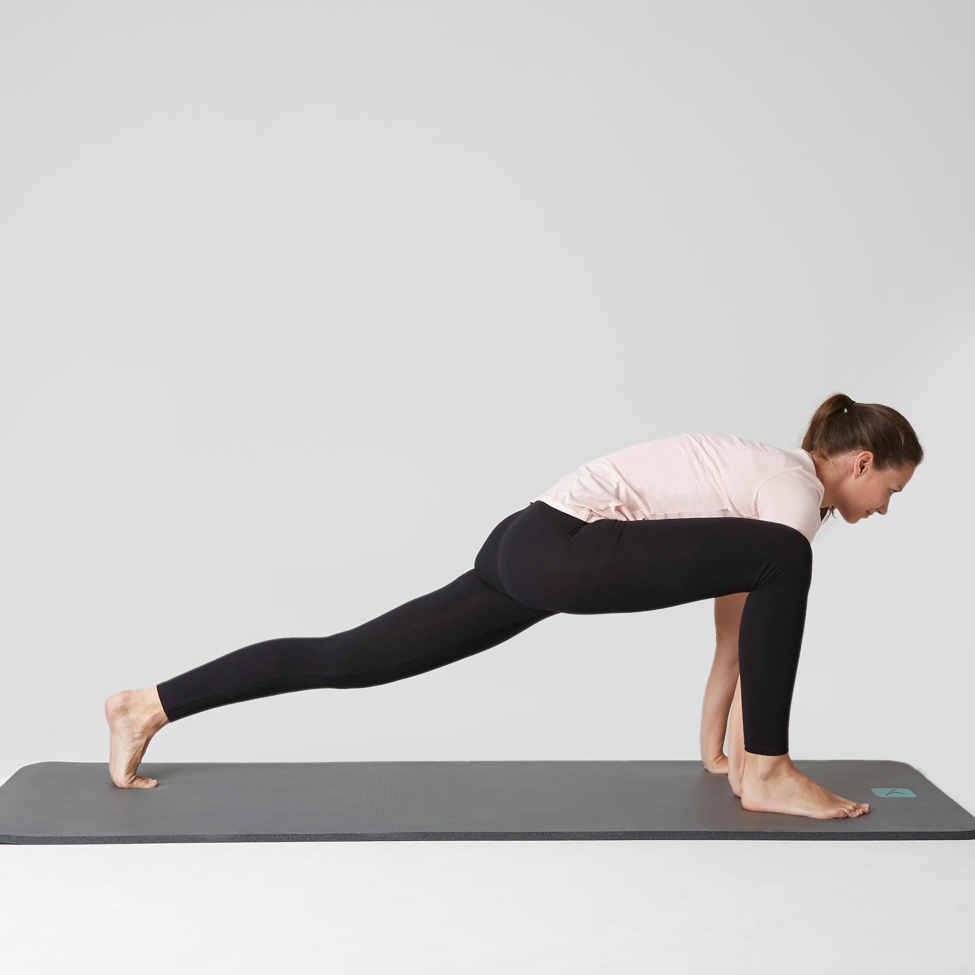 Mallas Stretch 100 slim pilates y gimnasia suave mujer negro - Decathlon