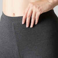 Women's Slim-Fit Fitness Leggings 100 - Mottled Dark Grey