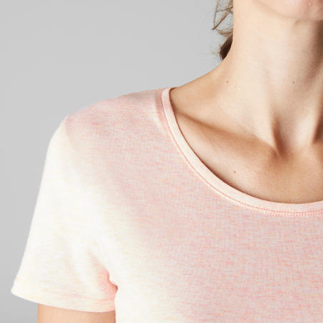 Ružičasta ženska sportska majica kratkih rukava 500