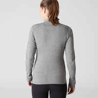 Women's Straight-Cut Zipped Sweatshirt With Pocket 100 - Mottled Grey