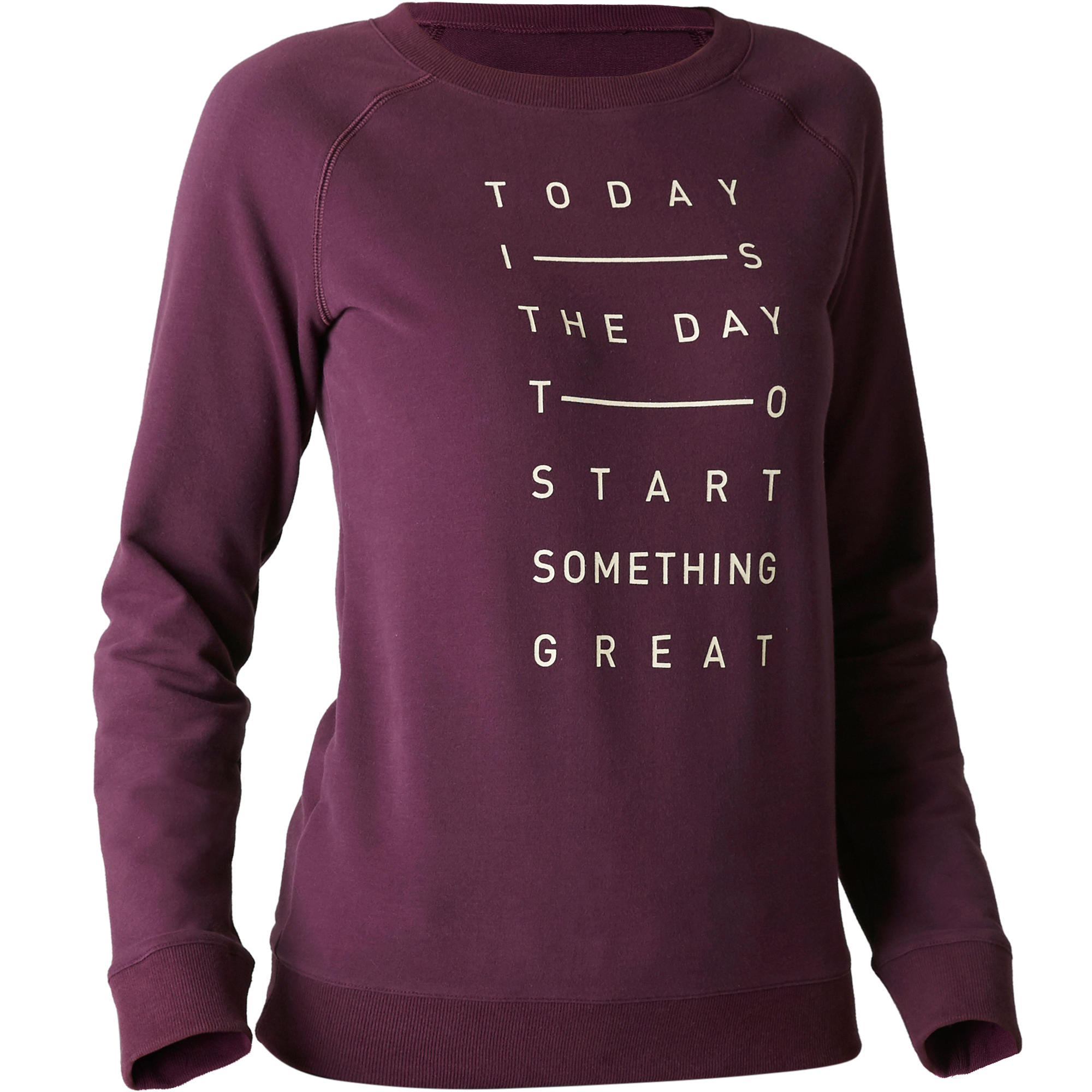 

500 Women's Gym Stretching Sweatshirt - Mottled Purple -  By NYAMBA | Decathlon
