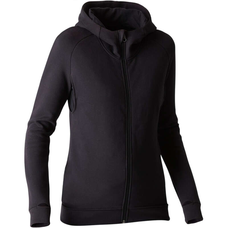 WOMAN PANT JACKET SWEAT - 540 Gym Hoody - Black DOMYOS