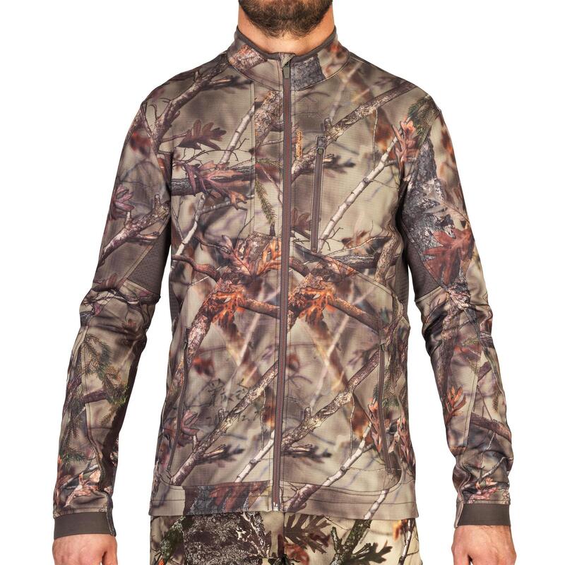 Veste chasse 500 Silencieuse respirante CAMOUFLAGE FORET