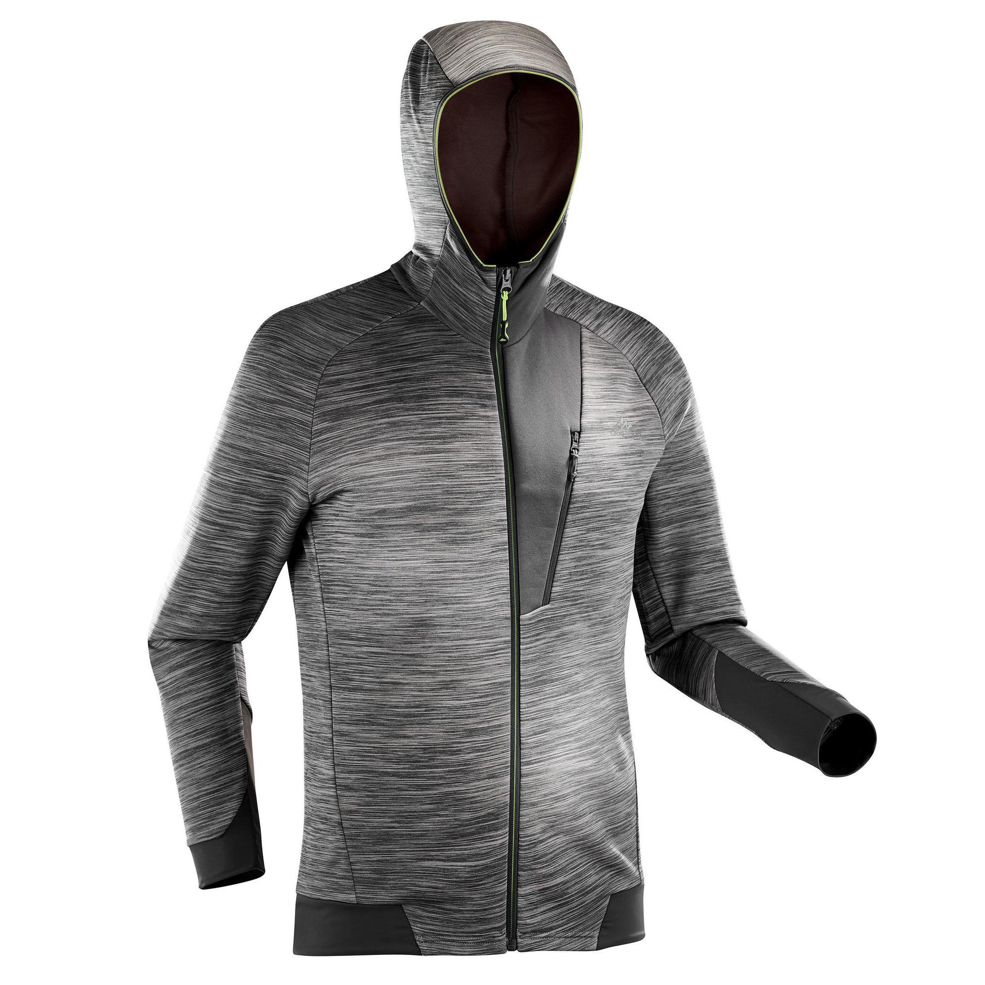Chaqueta Polar Montaña Trekking Quechua MH900 Hombre Gris Jaspeado