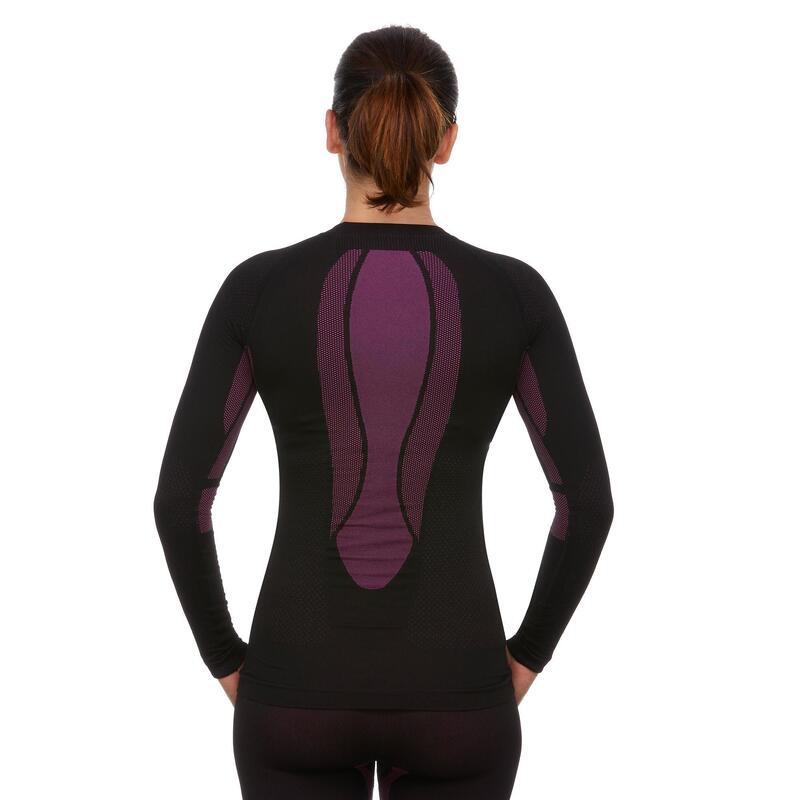 Sous-vêtement thermique de ski seamless femme BL 580 I-Soft haut noir/violet