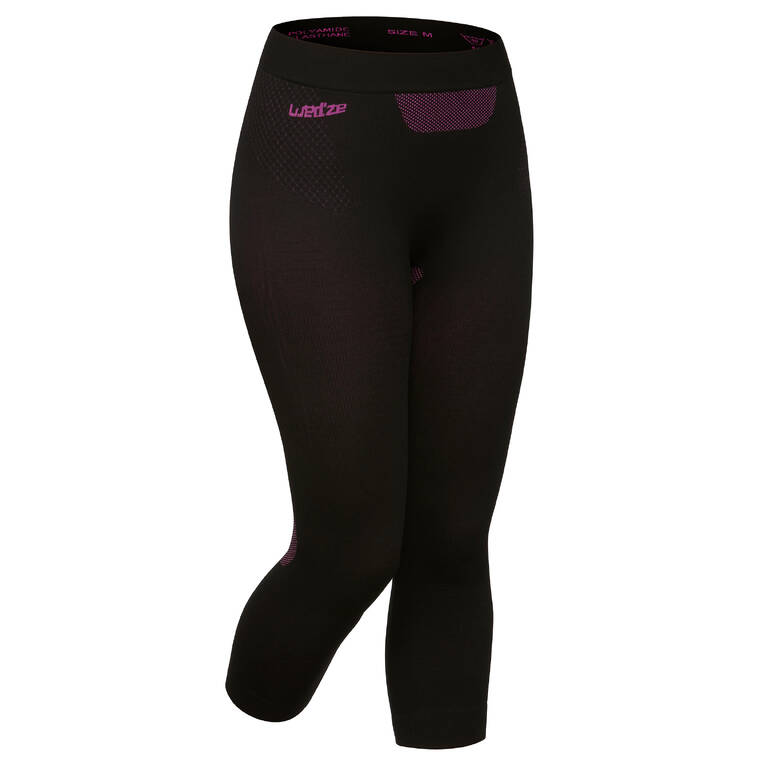 Women’s seamless ski base layer bottom - bl 580 i-soft - black/purple