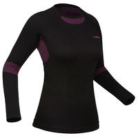 Camiseta térmica mujer esquí seamless mujer - BL 580 I-Soft - negro/morada 
