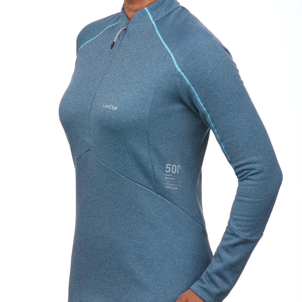 Women's Skiing 2nd layer 500 - blue