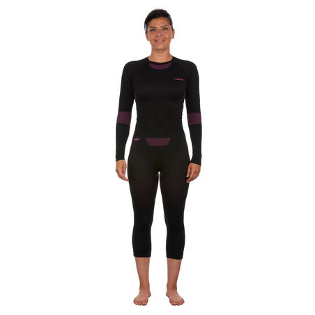 Pantalón térmico de esquí para mujer - BL 580 I-Soft - Negro/morado 