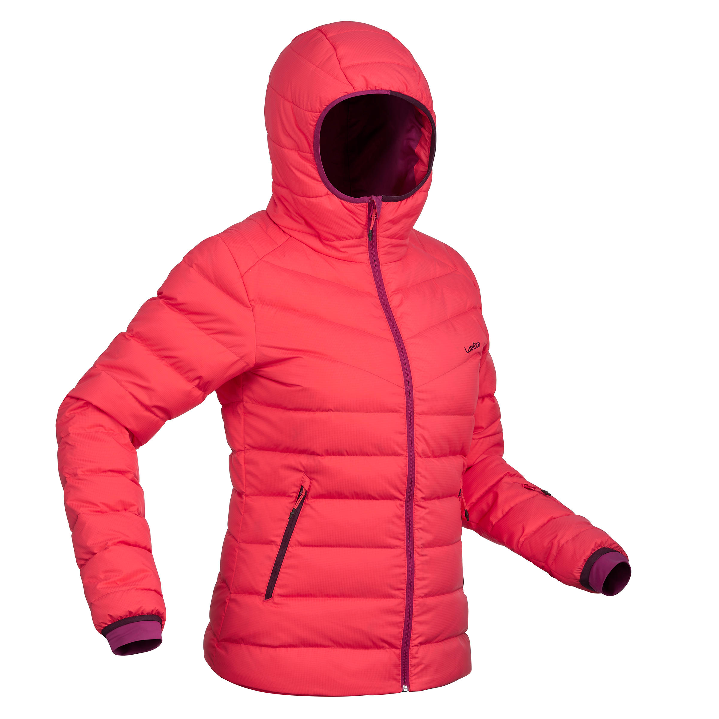WOMEN'S WARM DOWN JKT 500 - PINK 1/19