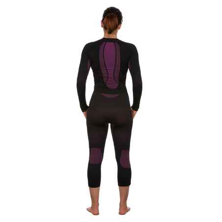 Women’s Seamless Ski Base Layer Bottom - BL 580 I-Soft - Black/Purple