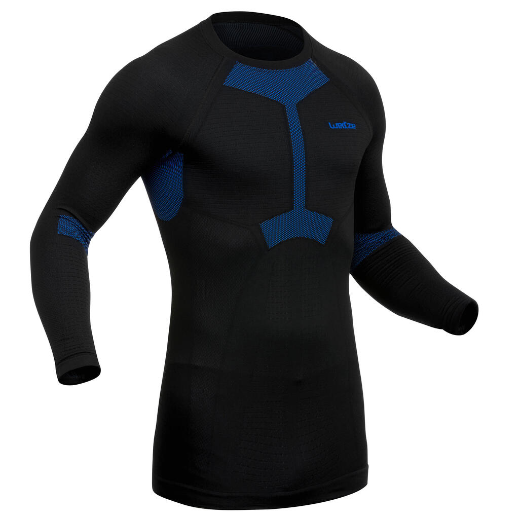 Vīriešu bezvīļu slēpošanas termoveļas krekls “BL 580 I-Soft”, melns/zils