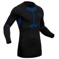 Camiseta térmica hombre esquí seamless - BL 580 I-Soft - negro/azul 