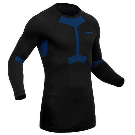 Pánske lyžiarske spodné tričko 580 I-Soft bezšvové čierno-modré