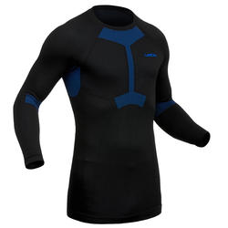 WEDZE Sous-vêtement thermique de ski homme BL 500 1/2 zip haut - bleu denim