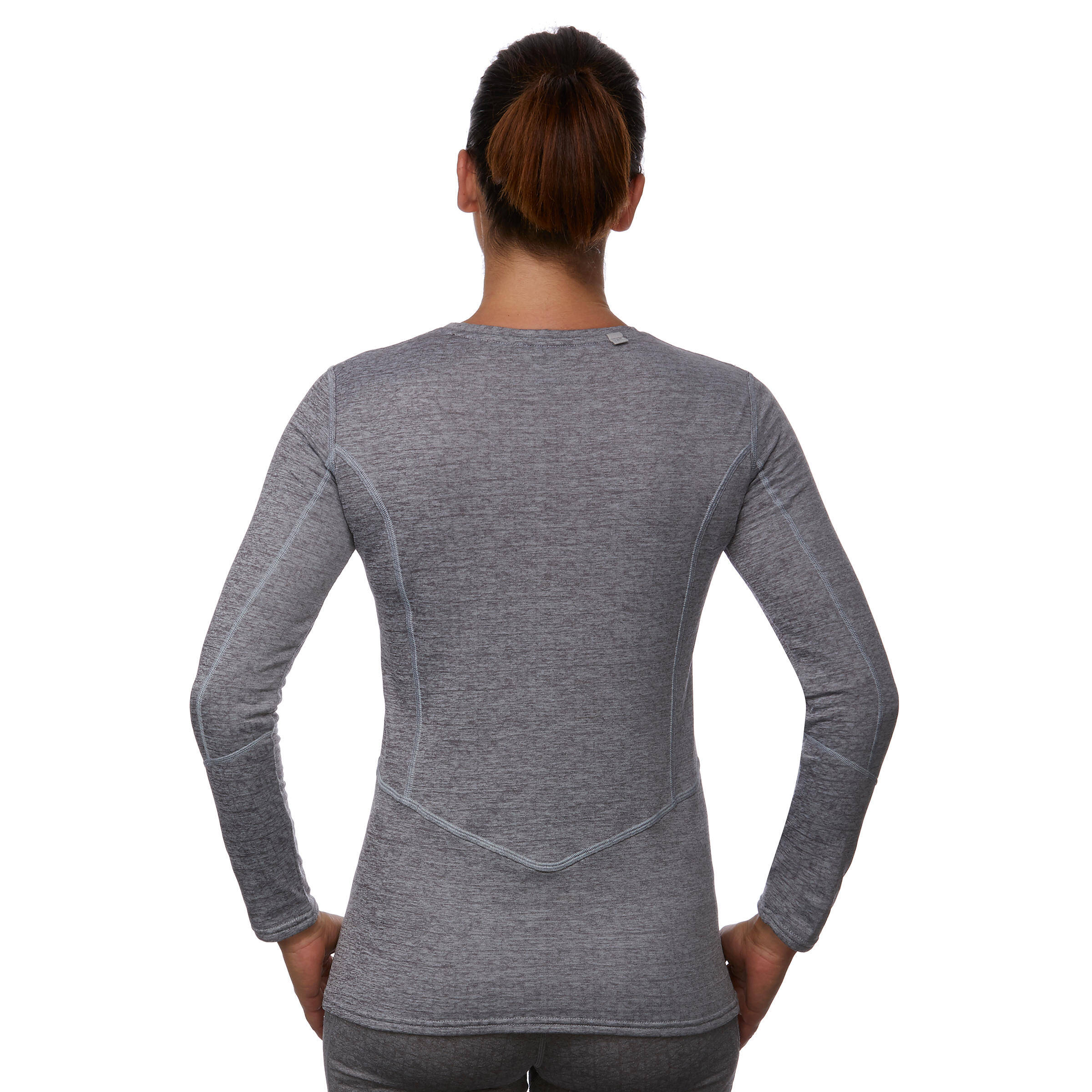 Women's base layer ski top 500 - Grey -  5