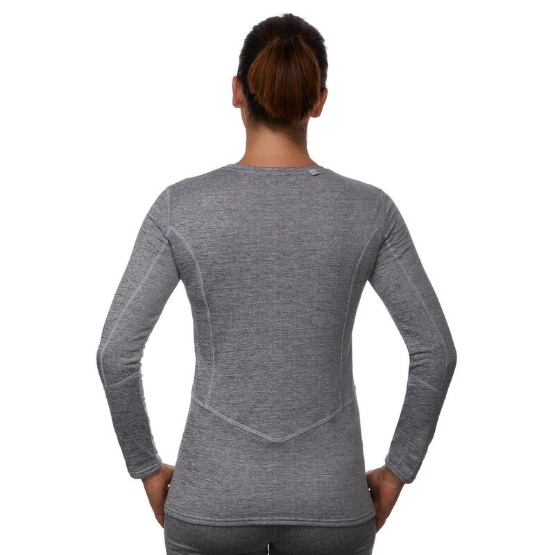 Camiseta térmica Esquí y Nieve Interior Wedze 500 Mujer Gris