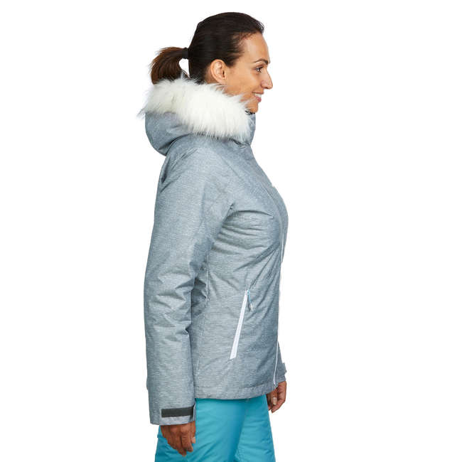 WEDZE WOMEN'S DOWNHILL SKI JACKET 180 GREY Decathlon