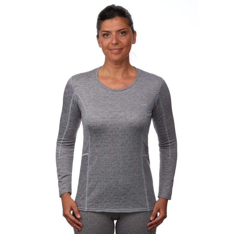 Camiseta térmica Esquí y Nieve Interior Wedze 500 Mujer Gris