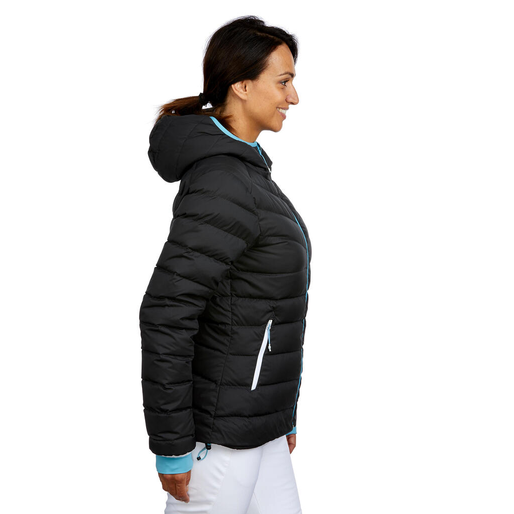 Skijacke Daunen 500 Warm Damen grau 